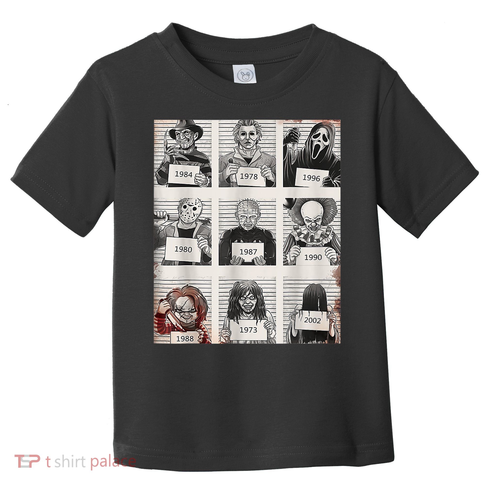 Halloween Creepy Legends Killer Mugshots Horror Fan Toddler T-Shirt