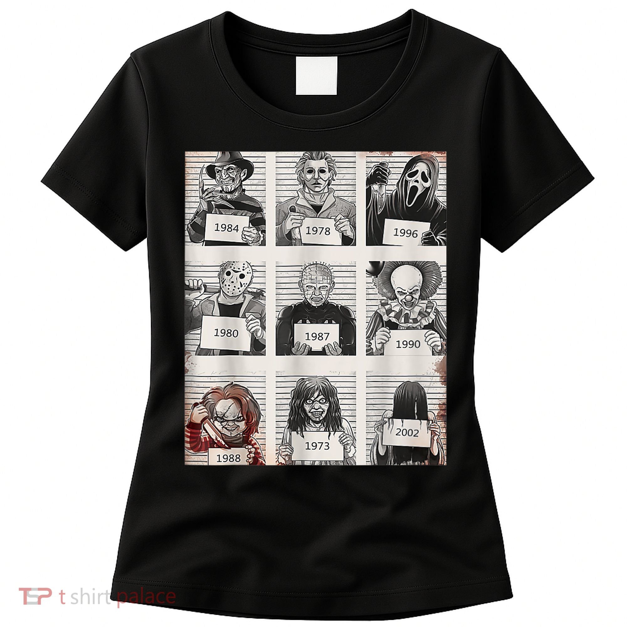 Halloween Creepy Legends Killer Mugshots Horror Fan Women's T-Shirt