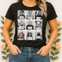 Halloween Creepy Legends Killer Mugshots Horror Fan Women's T-Shirt thumb 2