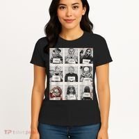 Halloween Creepy Legends Killer Mugshots Horror Fan Women's T-Shirt thumb 4