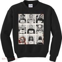 Halloween Creepy Legends Killer Mugshots Horror Fan Kids Sweatshirt thumb 0