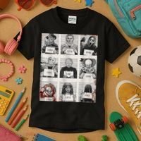Halloween Creepy Legends Killer Mugshots Horror Fan Kids T-Shirt thumb 3