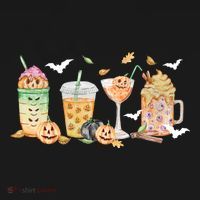 Halloween Coffee Latte Lover USA-Made Doggie Bandana thumb 2