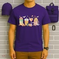 Halloween Coffee Latte Lover T-Shirt thumb 6
