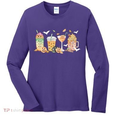 Halloween Coffee Latte Lover Women's Long Sleeve Shirt
