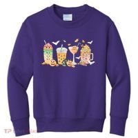 Halloween Coffee Latte Lover Kids Sweatshirt thumb 0