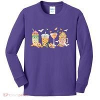 Halloween Coffee Latte Lover Kids Long Sleeve Shirt thumb 0