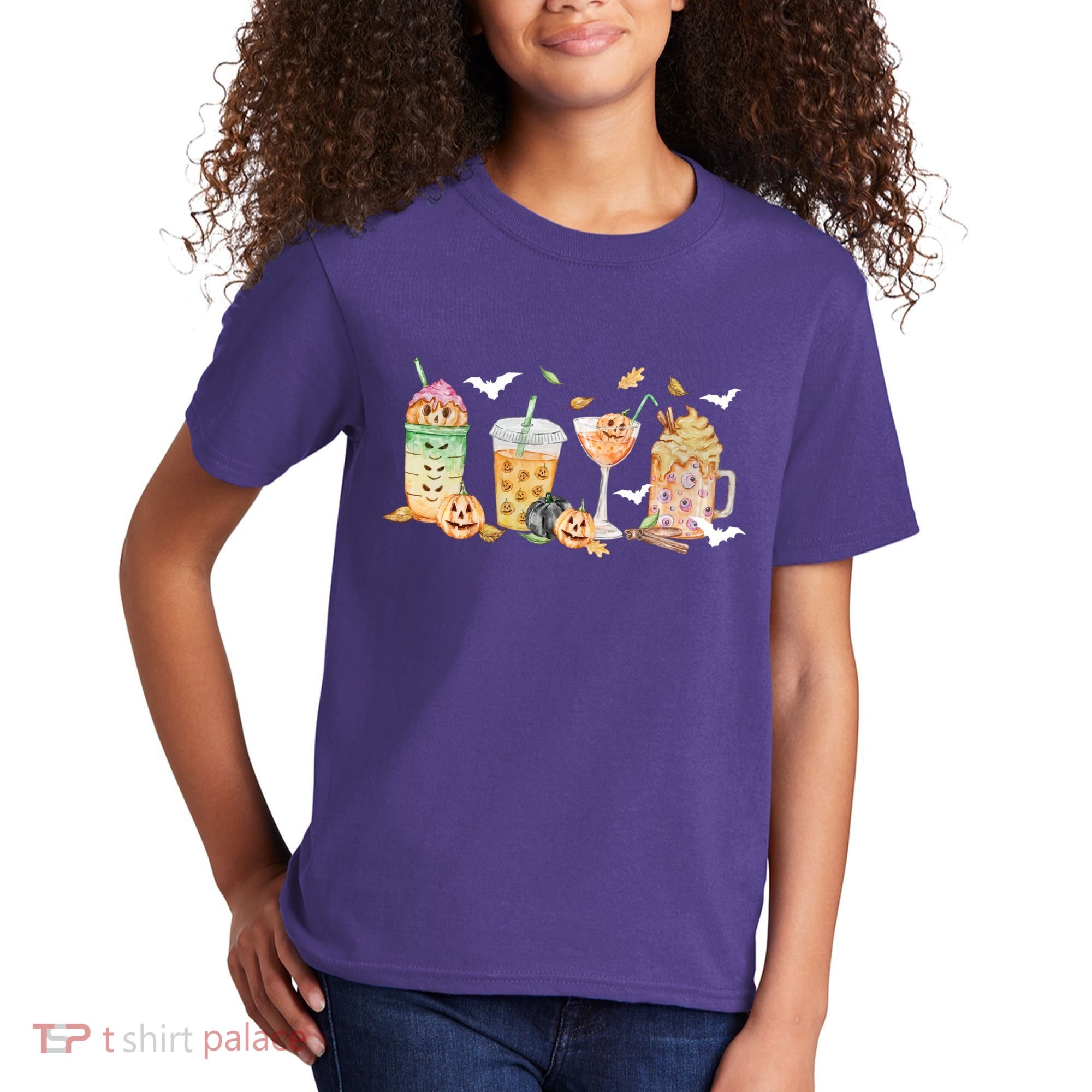 Halloween Coffee Latte Lover Kids T-Shirt