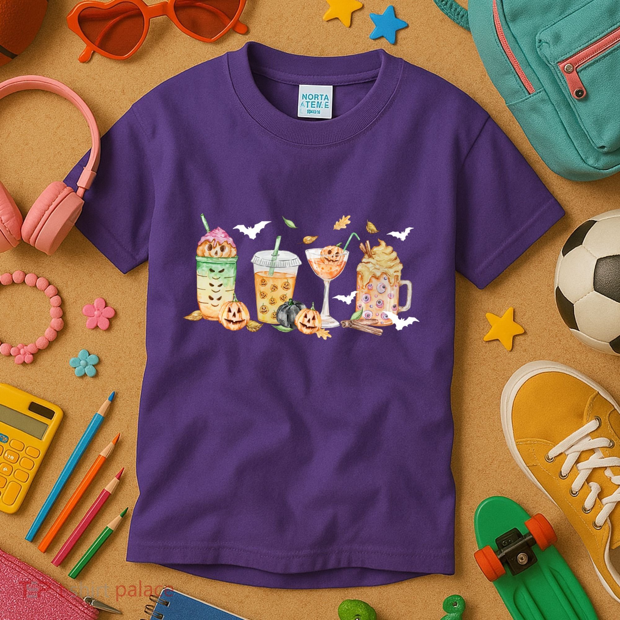 Halloween Coffee Latte Lover Kids T-Shirt