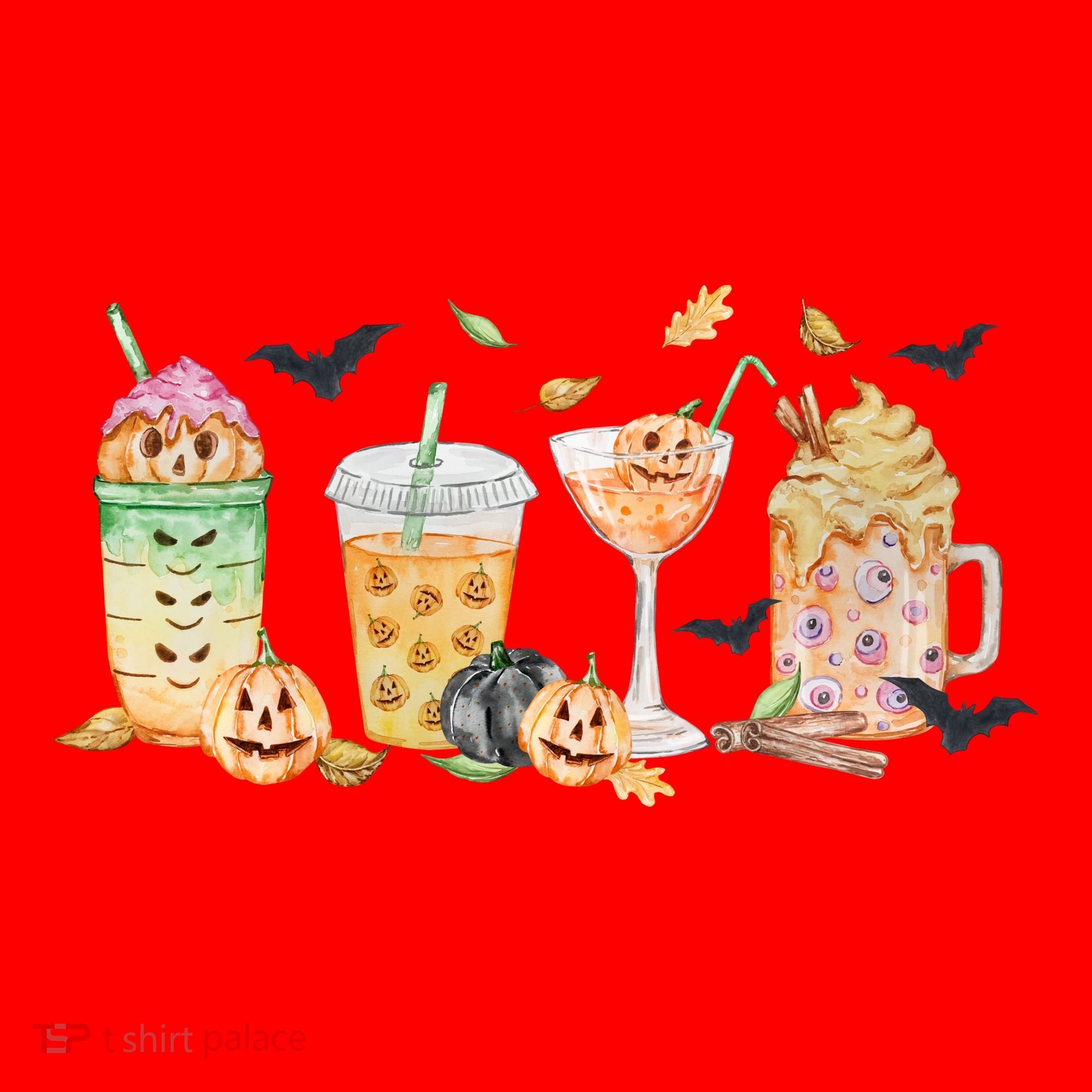 Halloween Coffee Latte Lover Santa Hat
