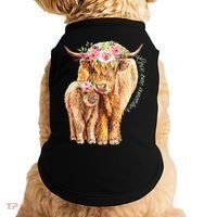 Highland Cattle Lover Cow Calf Farm Love One Another Cute Doggie Tank thumb 0