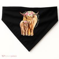 Highland Cattle Lover Cow Calf Farm Love One Another Cute USA-Made Doggie Bandana thumb 0