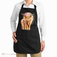 Highland Cattle Lover Cow Calf Farm Love One Another Cute Apron thumb 2