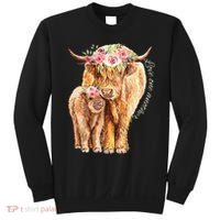 Highland Cattle Lover Cow Calf Farm Love One Another Cute Sweatshirt thumb 0