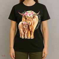 Highland Cattle Lover Cow Calf Farm Love One Another Cute T-Shirt thumb 4