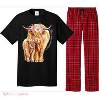 Highland Cattle Lover Cow Calf Farm Love One Another Cute Pajama Set thumb 0