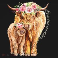 Highland Cattle Lover Cow Calf Farm Love One Another Cute Mousepad thumb 1