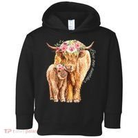 Highland Cattle Lover Cow Calf Farm Love One Another Cute Toddler Hoodie thumb 0