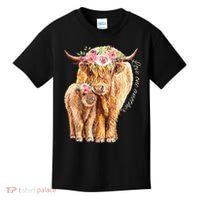 Highland Cattle Lover Cow Calf Farm Love One Another Cute Kids T-Shirt thumb 0