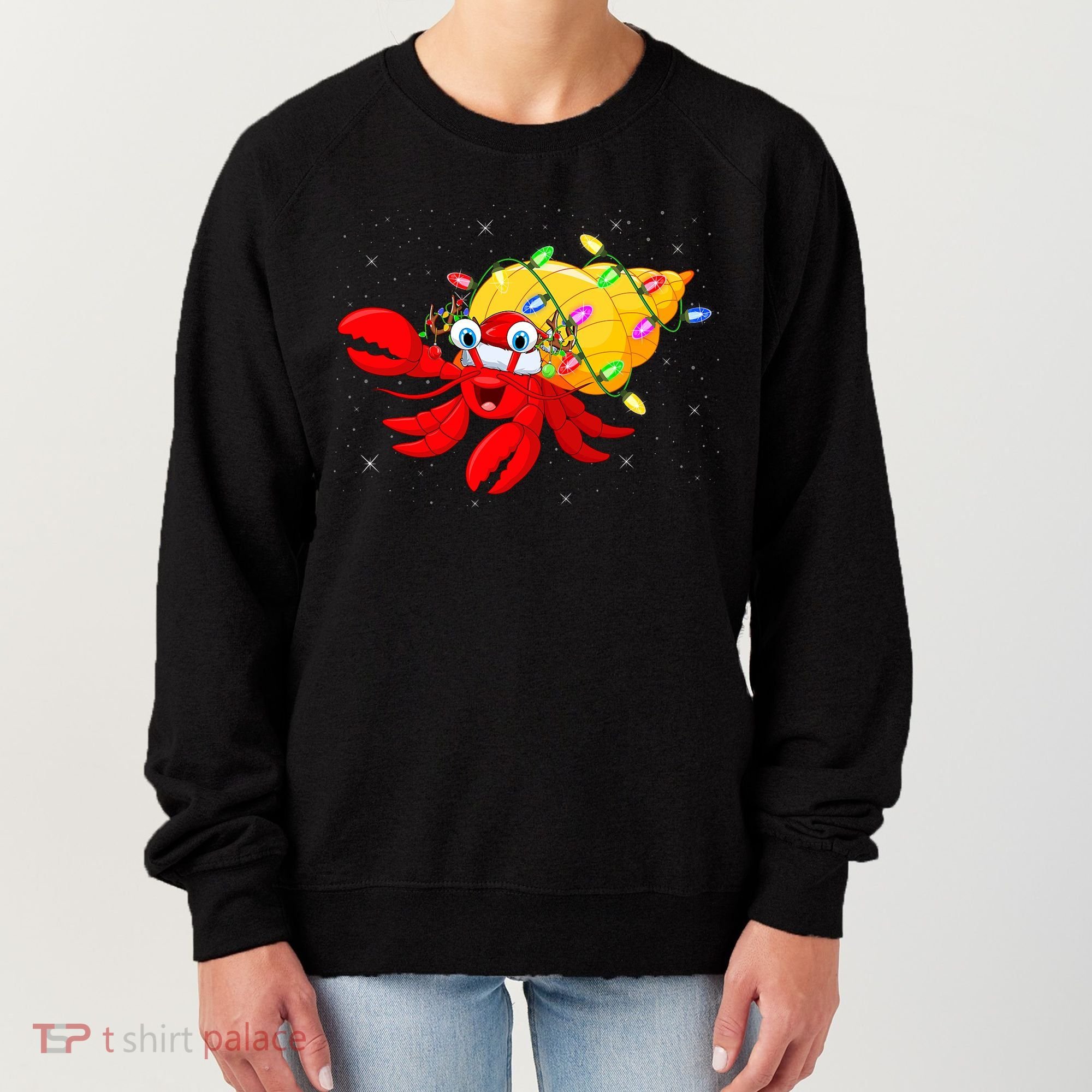 Hermit Crab Lover Xmas Lighting Santa Hermit Crab Christmas Women's Sweatshirt