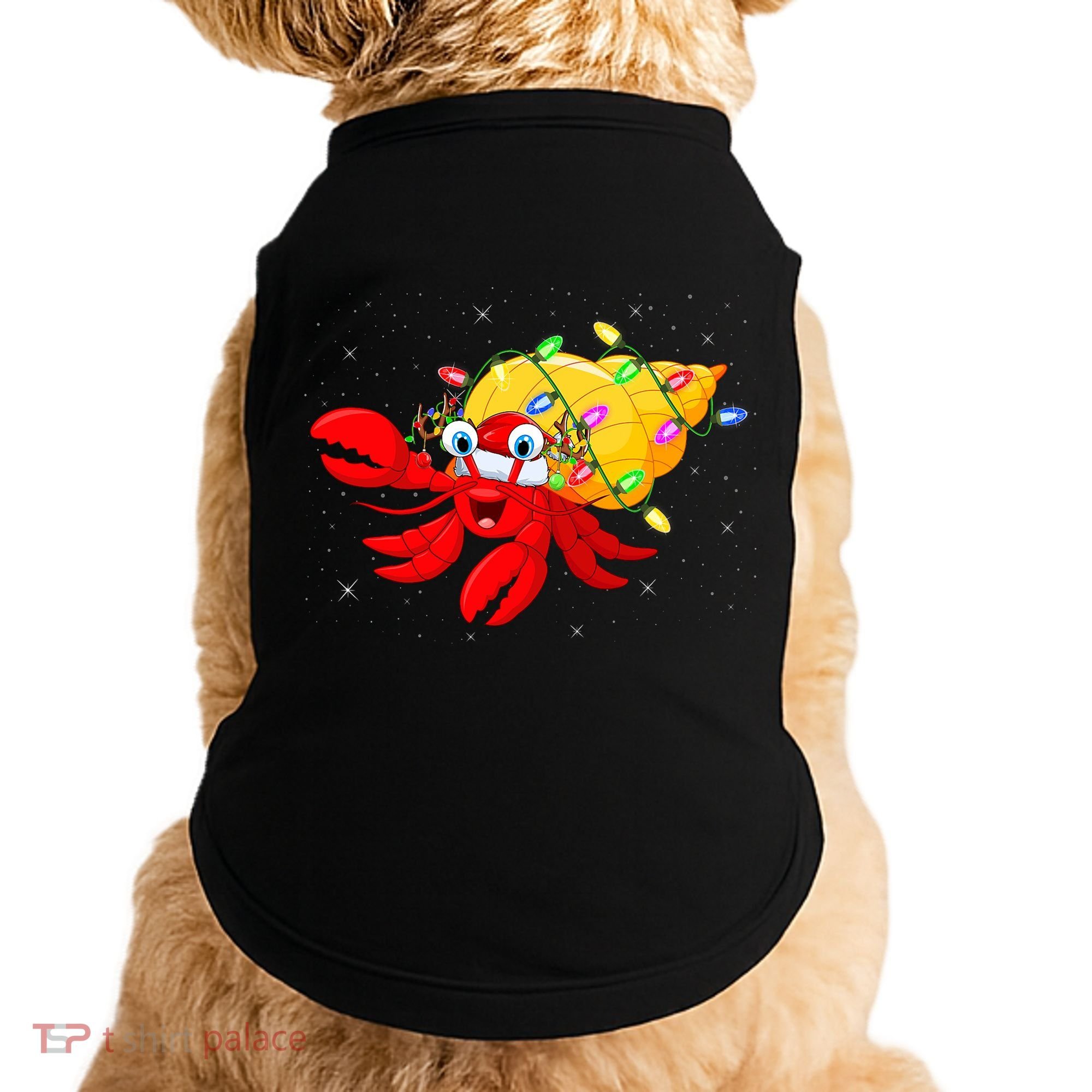 Hermit Crab Lover Xmas Lighting Santa Hermit Crab Christmas Doggie Tank