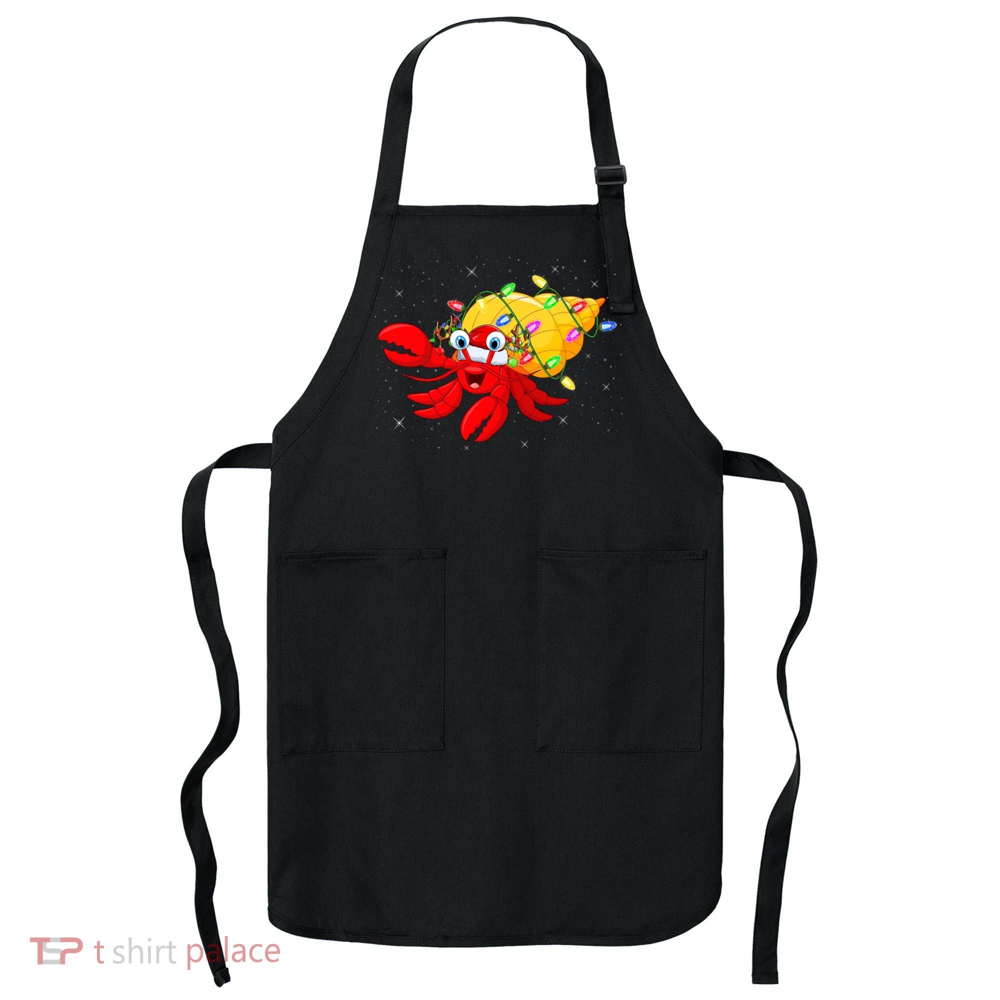 Hermit Crab Lover Xmas Lighting Santa Hermit Crab Christmas Apron