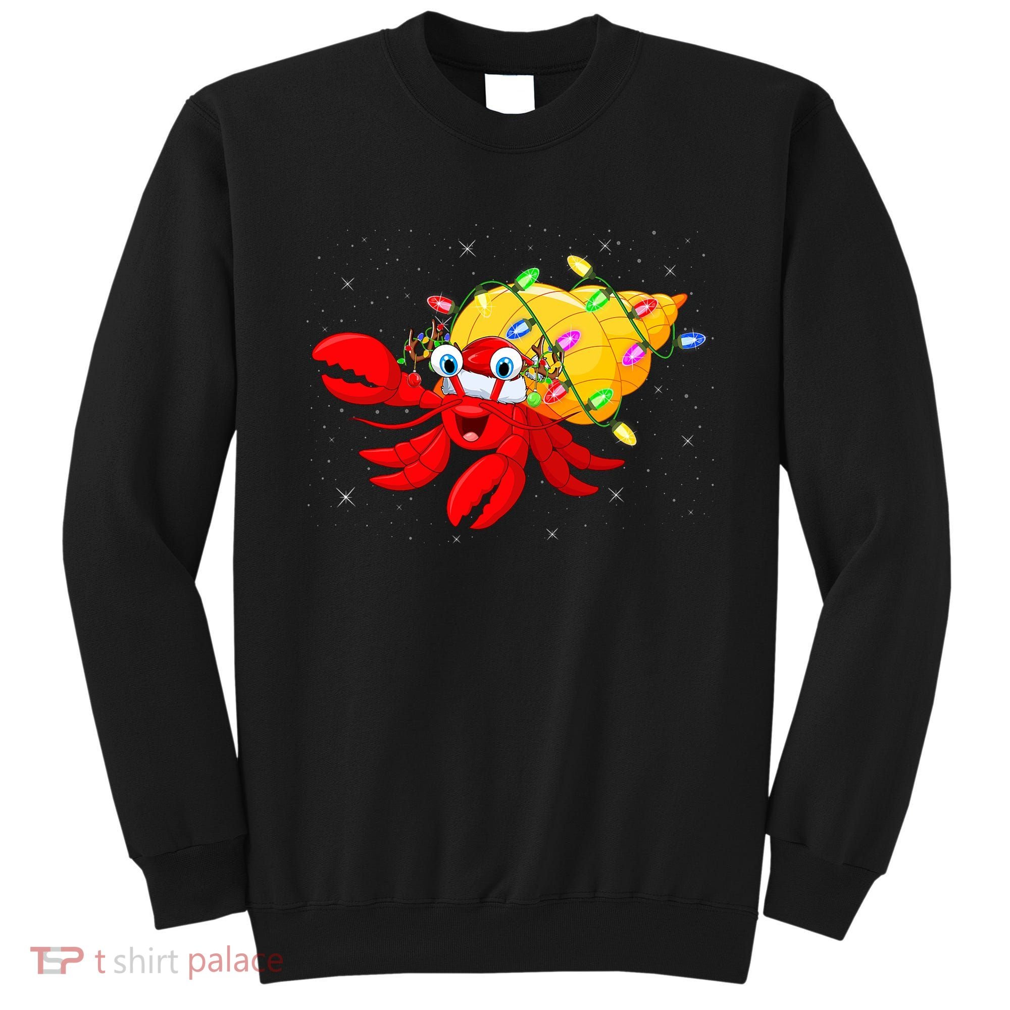 Hermit Crab Lover Xmas Lighting Santa Hermit Crab Christmas Sweatshirt