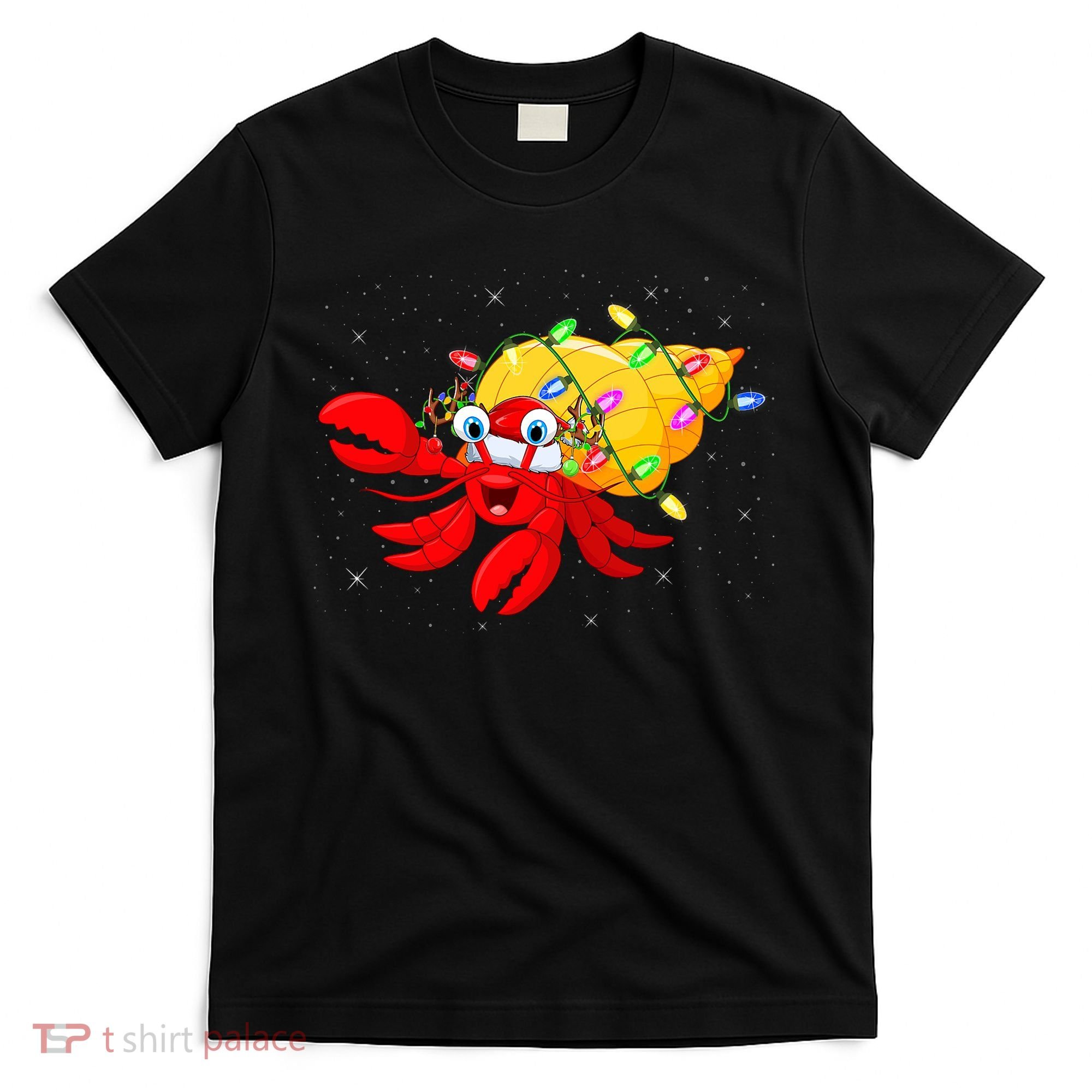 Hermit Crab Lover Xmas Lighting Santa Hermit Crab Christmas T-Shirt