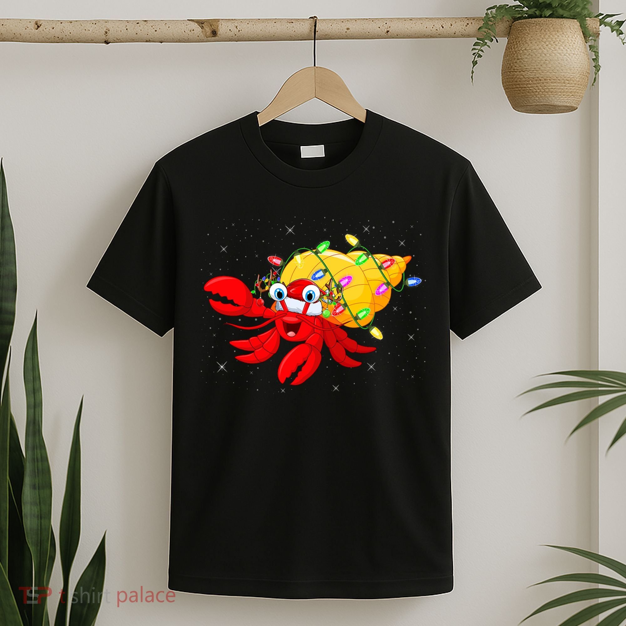 Hermit Crab Lover Xmas Lighting Santa Hermit Crab Christmas T-Shirt