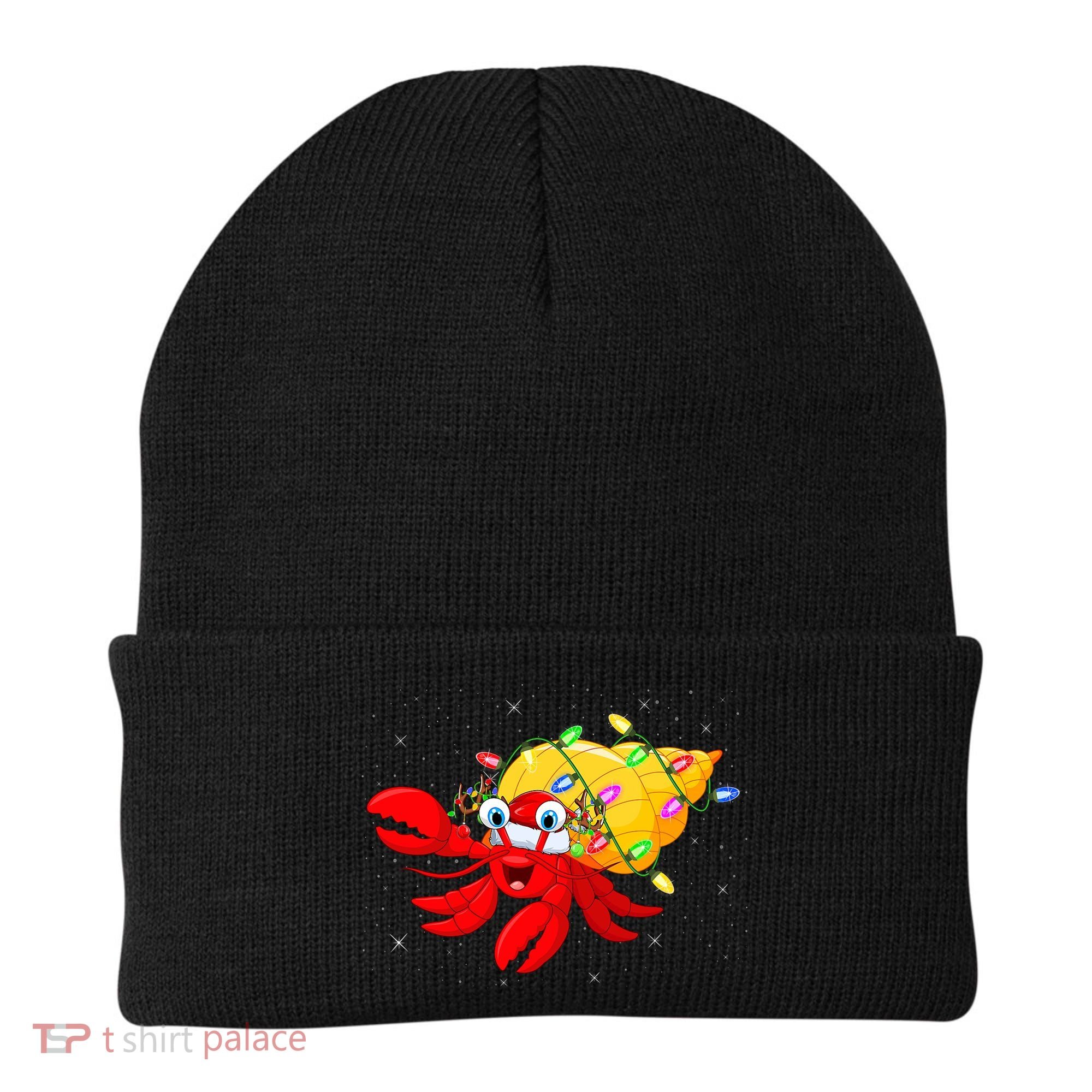 Hermit Crab Lover Xmas Lighting Santa Hermit Crab Christmas Beanie