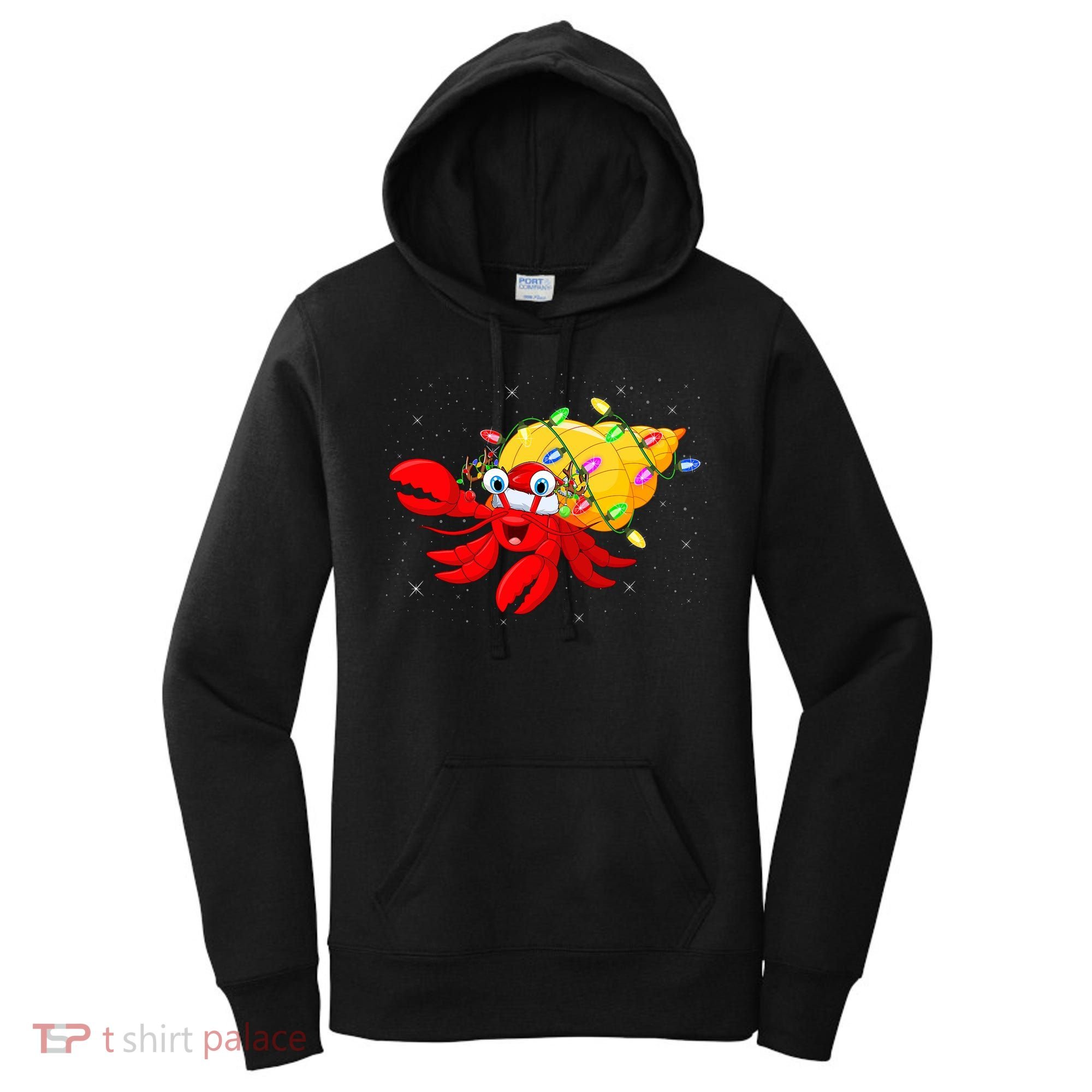 Hermit Crab Lover Xmas Lighting Santa Hermit Crab Christmas Women's Hoodie