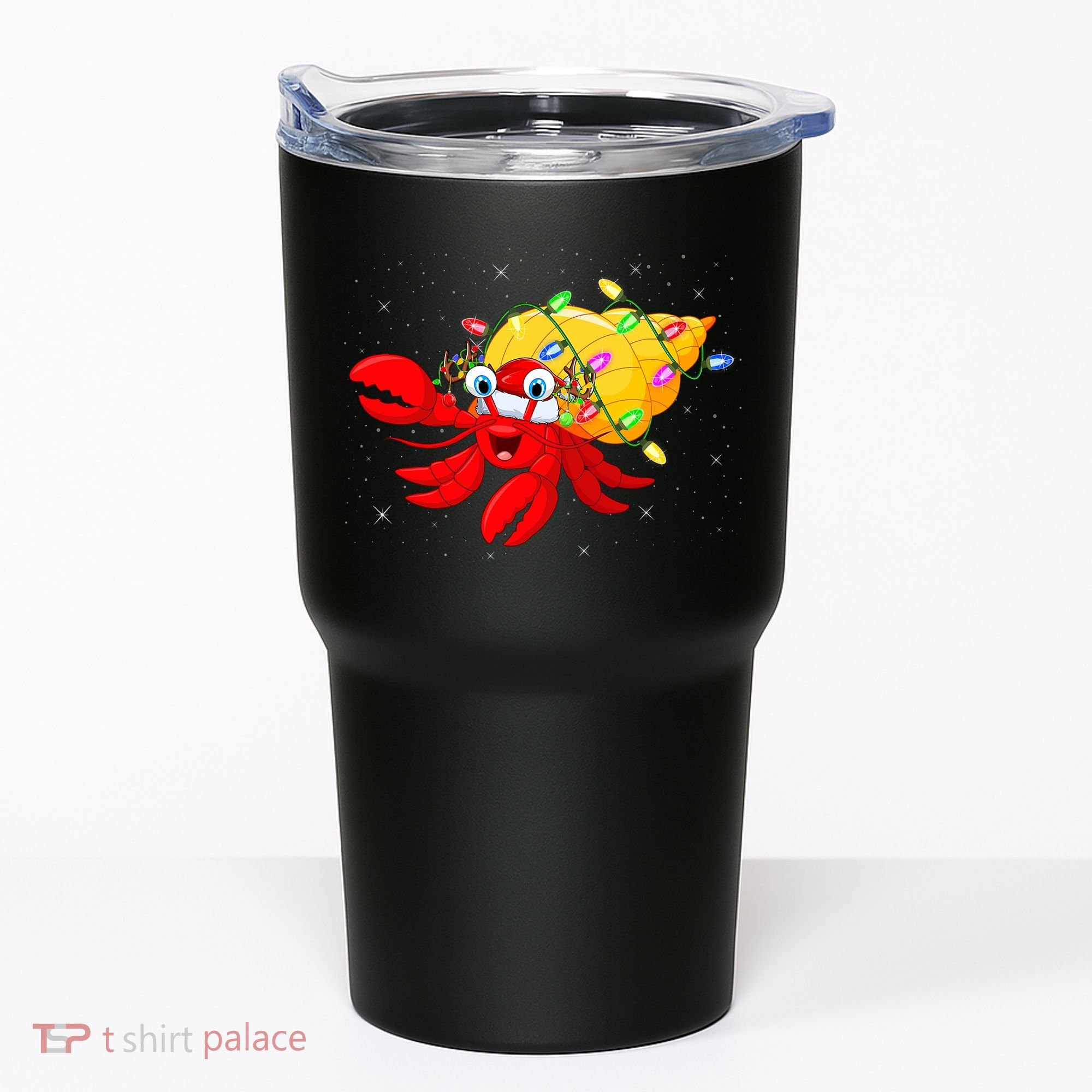 Hermit Crab Lover Xmas Lighting Santa Hermit Crab Christmas Tumbler