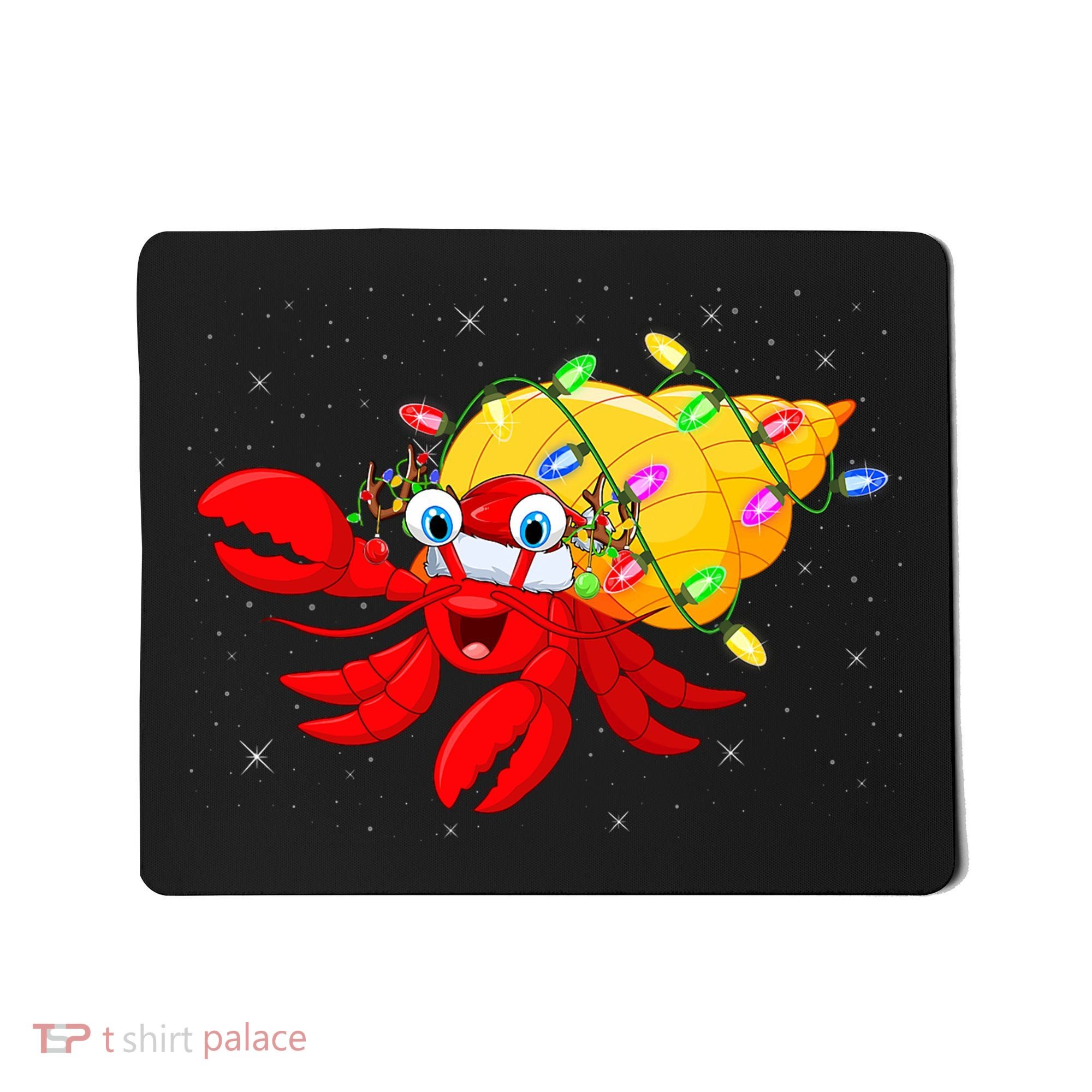 Hermit Crab Lover Xmas Lighting Santa Hermit Crab Christmas Mousepad