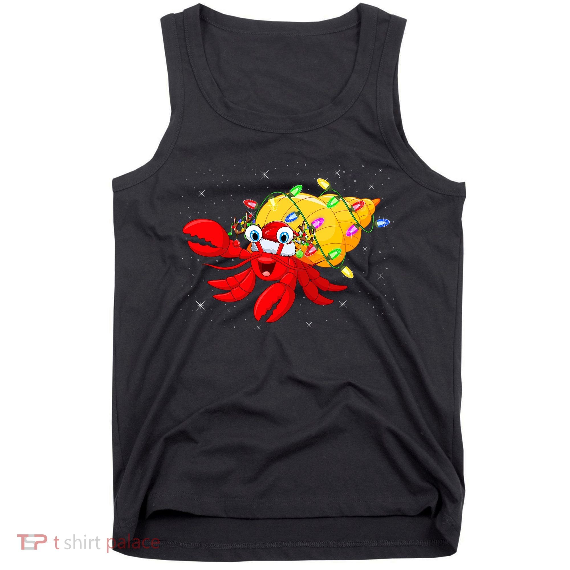 Hermit Crab Lover Xmas Lighting Santa Hermit Crab Christmas Tank Top