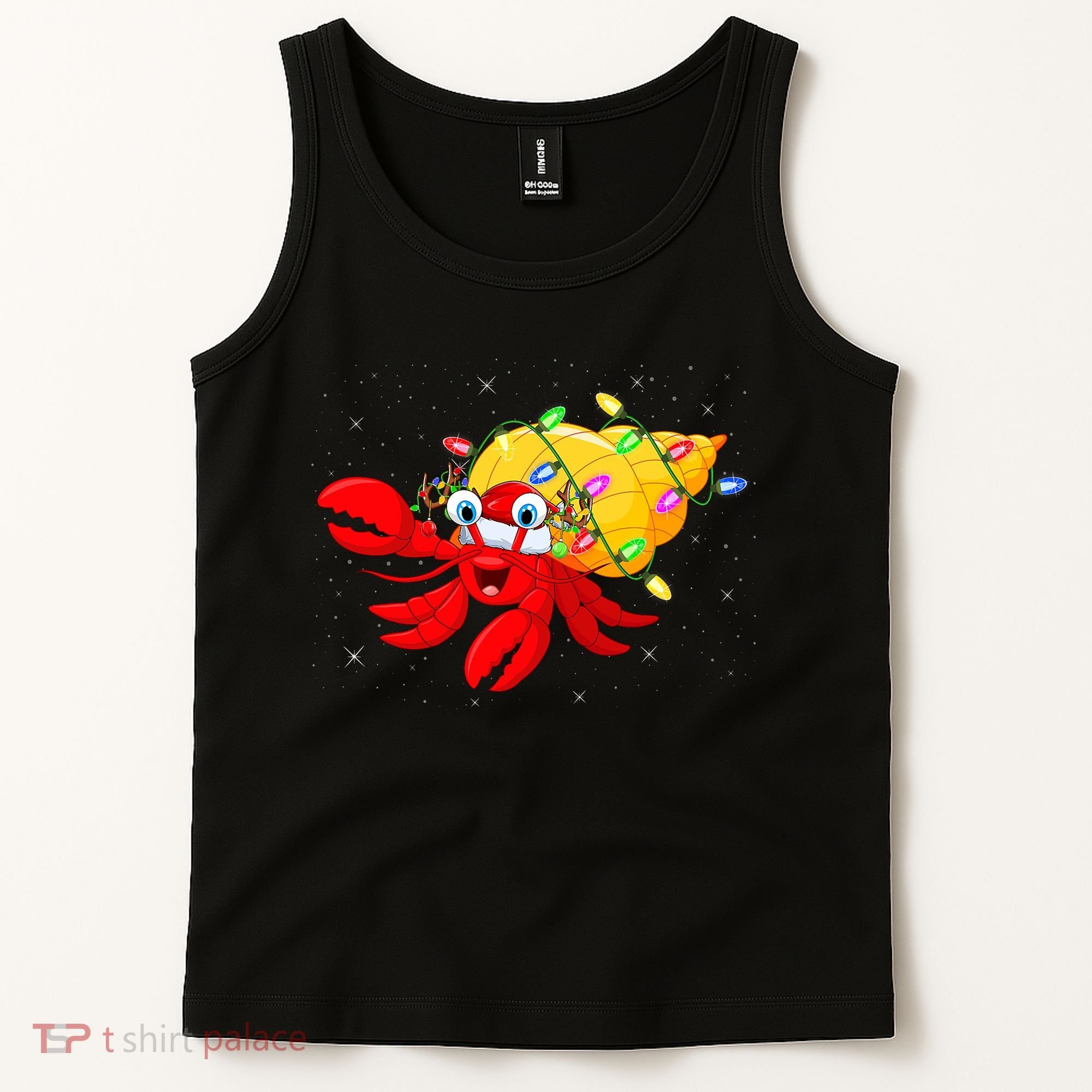 Hermit Crab Lover Xmas Lighting Santa Hermit Crab Christmas Tank Top