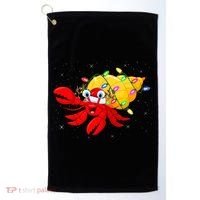 Hermit Crab Lover Xmas Lighting Santa Hermit Crab Christmas Golf Towel thumb 0