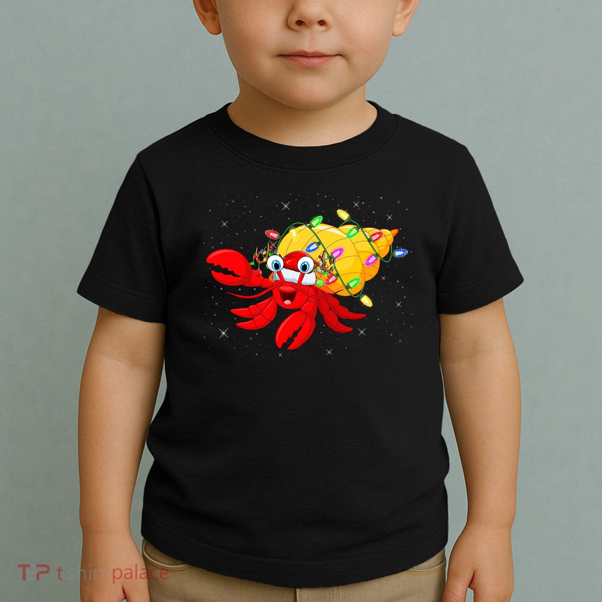 Hermit Crab Lover Xmas Lighting Santa Hermit Crab Christmas Toddler T-Shirt