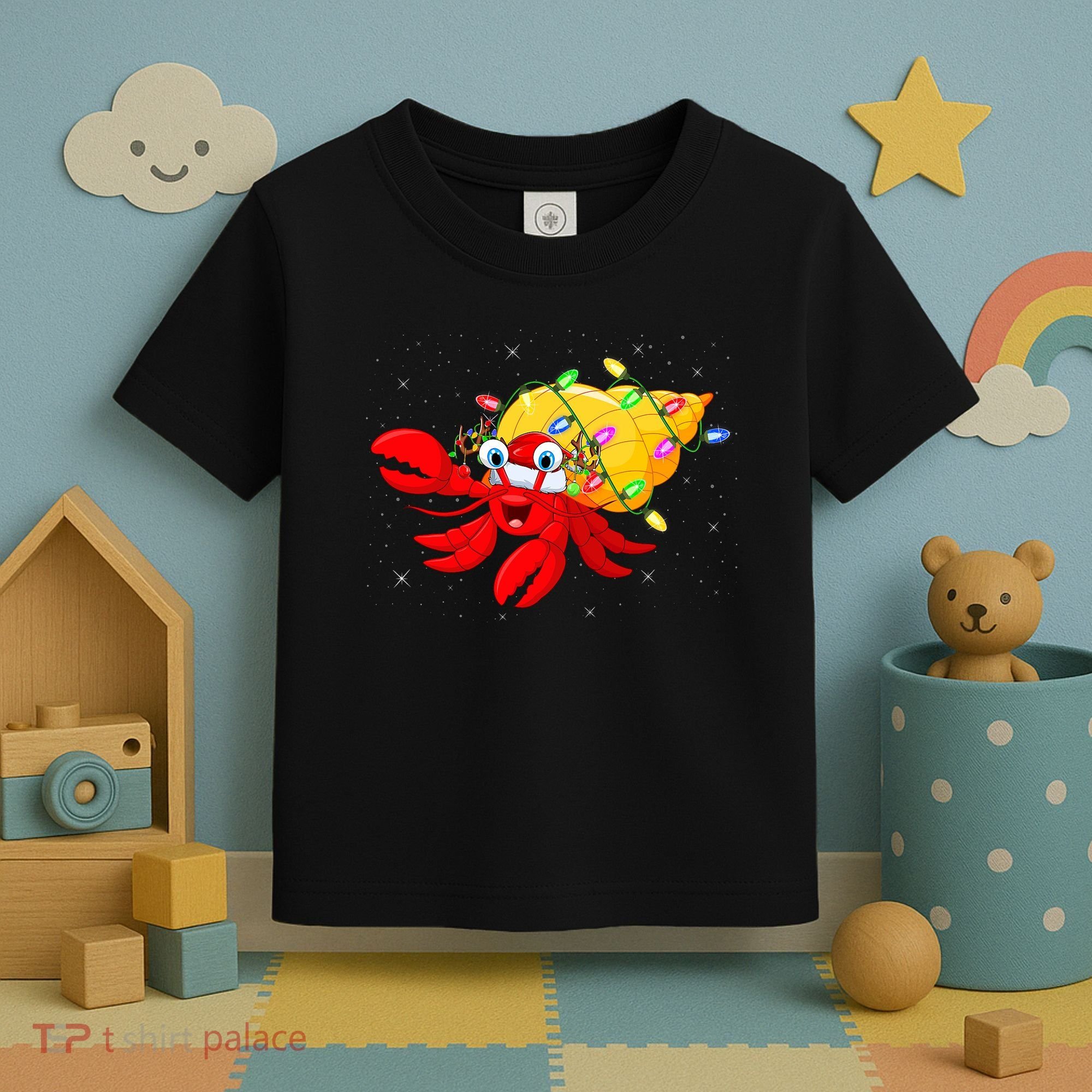 Hermit Crab Lover Xmas Lighting Santa Hermit Crab Christmas Toddler T-Shirt