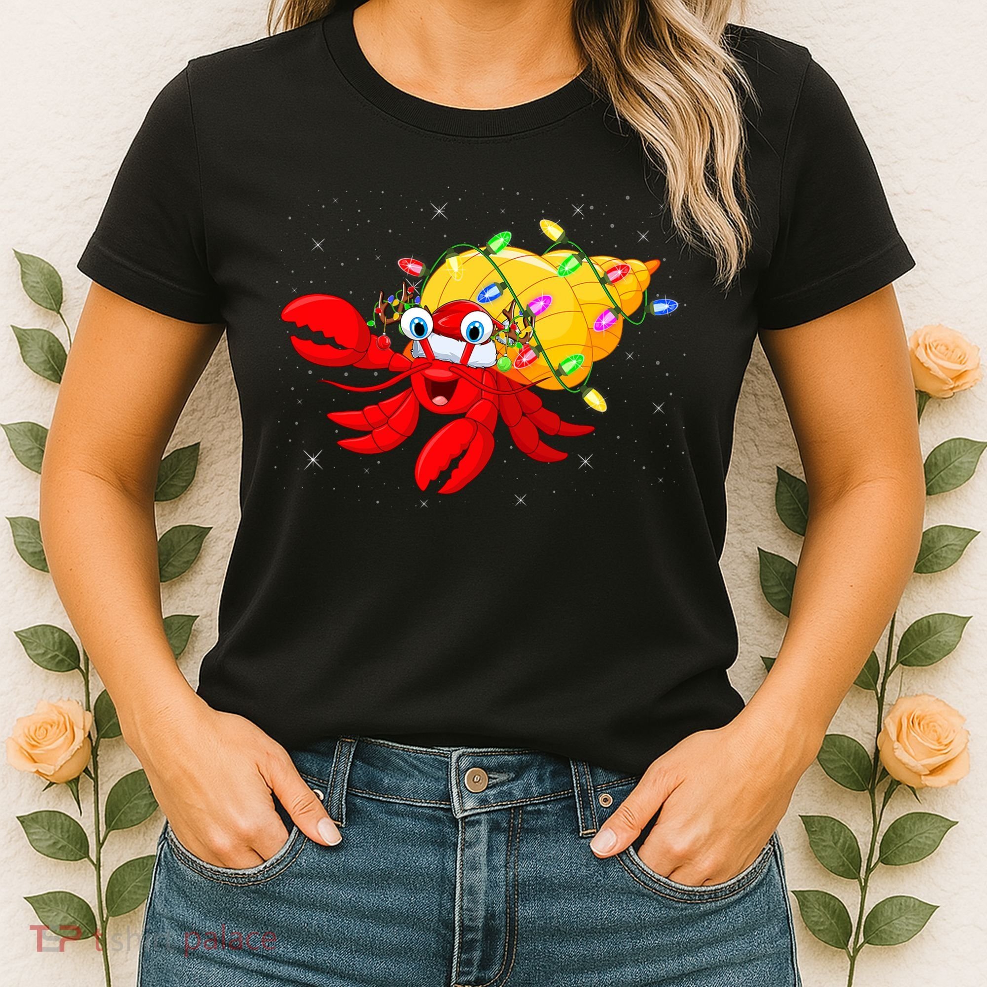 Hermit Crab Lover Xmas Lighting Santa Hermit Crab Christmas Women's T-Shirt