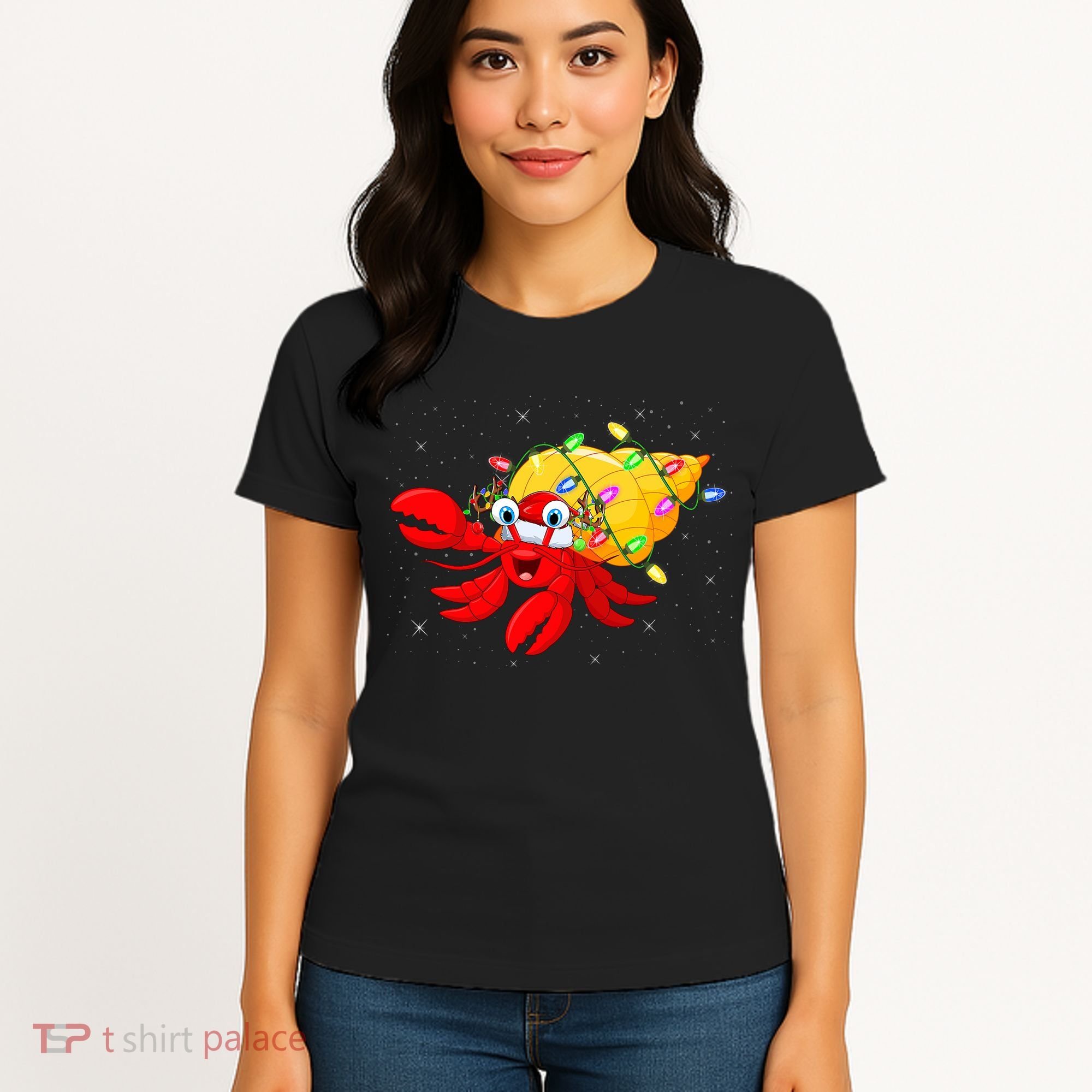 Hermit Crab Lover Xmas Lighting Santa Hermit Crab Christmas Women's T-Shirt