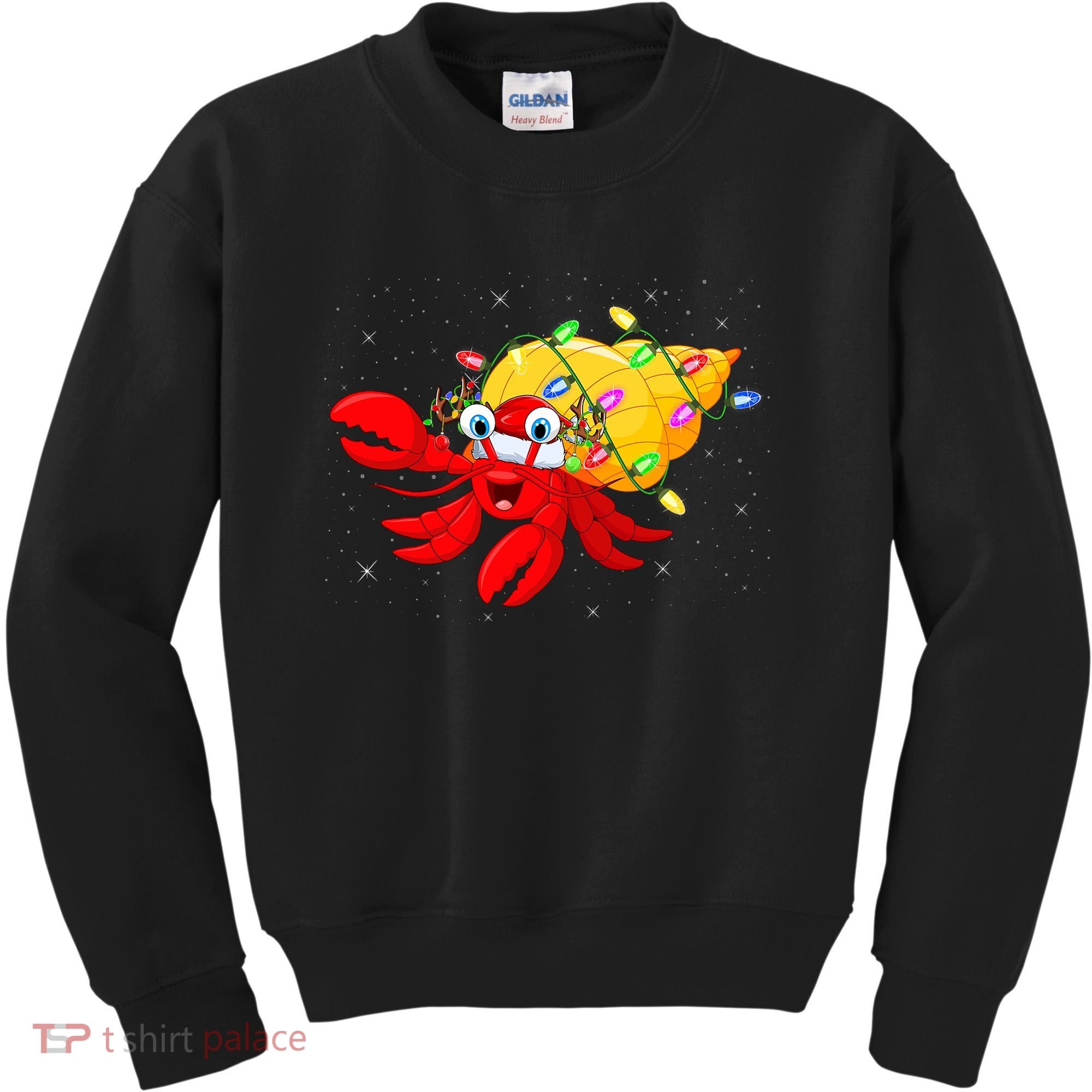 Hermit Crab Lover Xmas Lighting Santa Hermit Crab Christmas Kids Sweatshirt