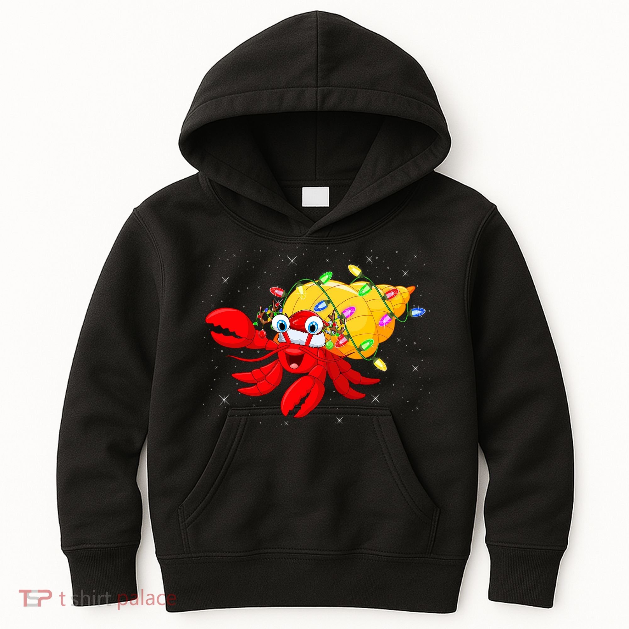 Hermit Crab Lover Xmas Lighting Santa Hermit Crab Christmas Kids Hoodie