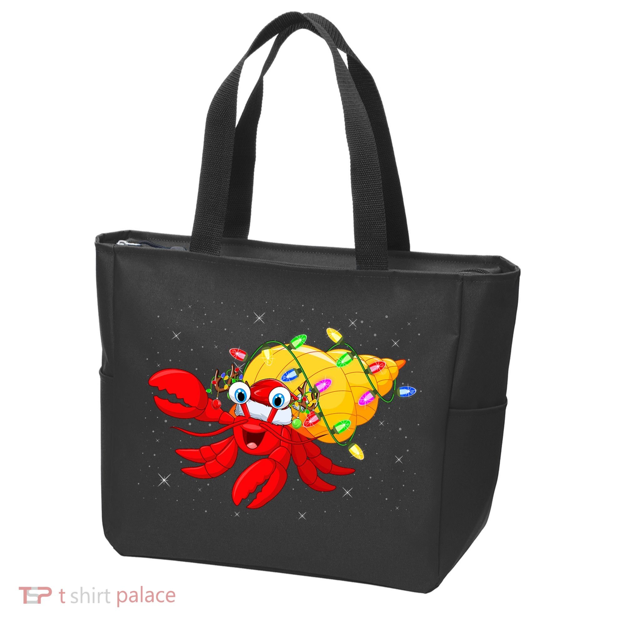 Hermit Crab Lover Xmas Lighting Santa Hermit Crab Christmas Tote Bag
