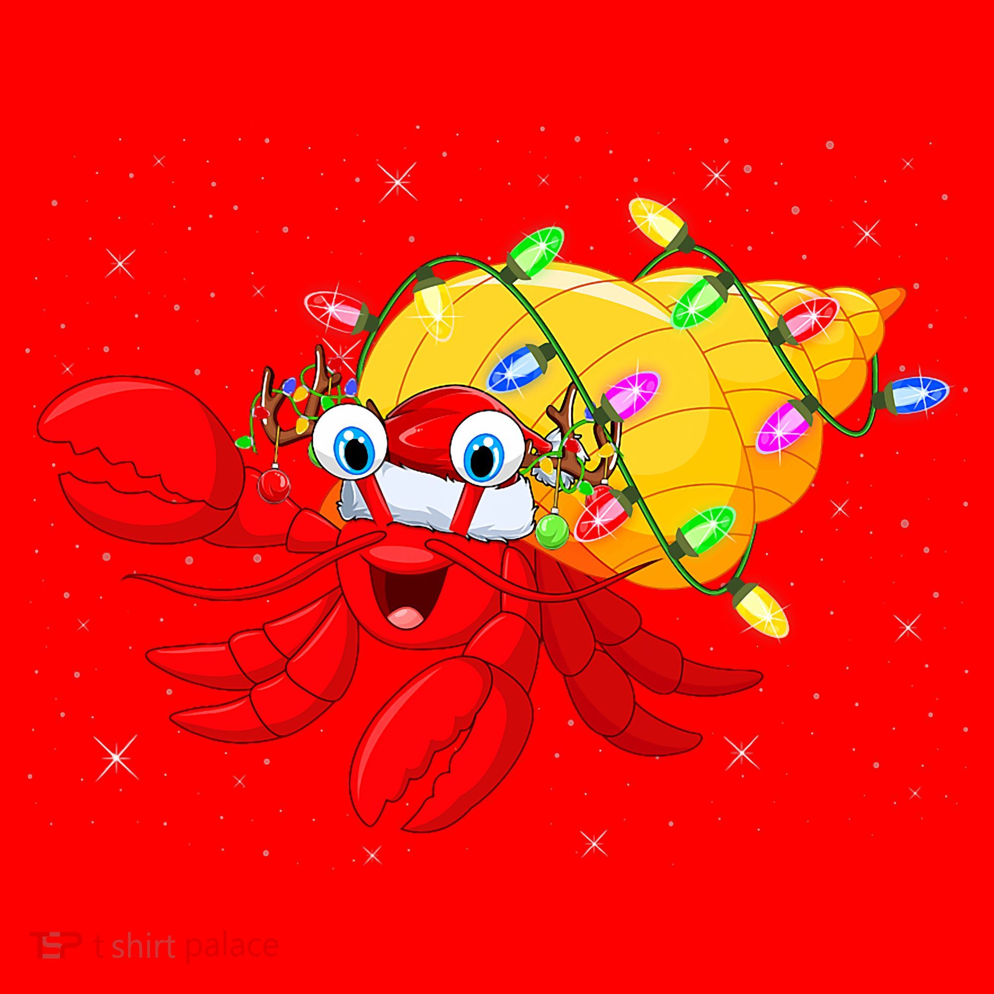 Hermit Crab Lover Xmas Lighting Santa Hermit Crab Christmas Santa Hat