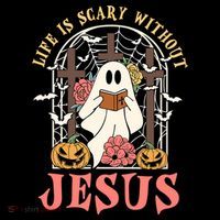Halloween Christian Life Is Scary Without Jesus Lover Groovy Cute Gift Coffee Mug thumb 5