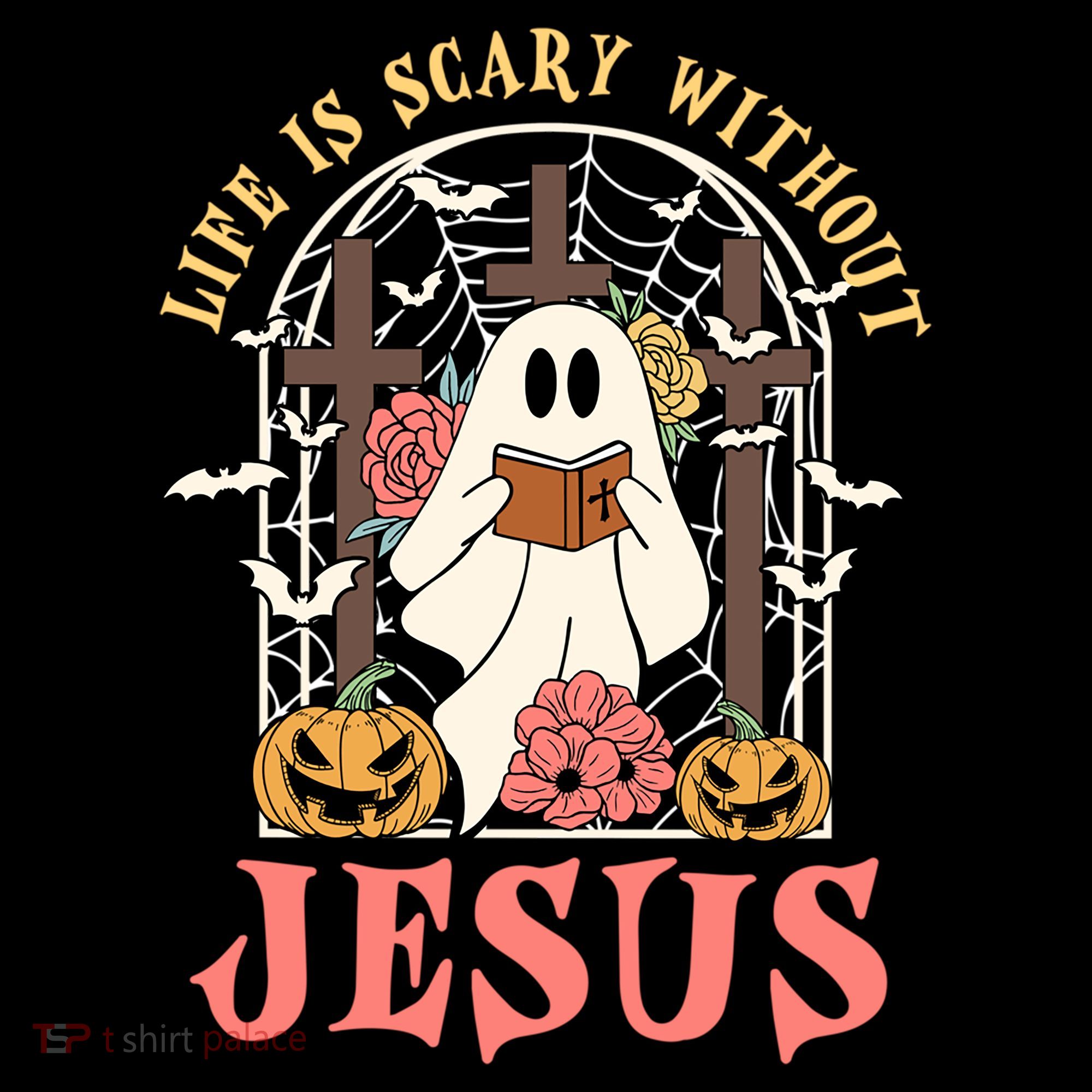 Halloween Christian Life Is Scary Without Jesus Lover Groovy Cute Gift Coffee Mug