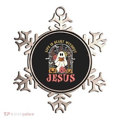 Halloween Christian Life Is Scary Without Jesus Lover Groovy Cute Gift Ornament