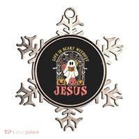Halloween Christian Life Is Scary Without Jesus Lover Groovy Cute Gift Ornament thumb 0