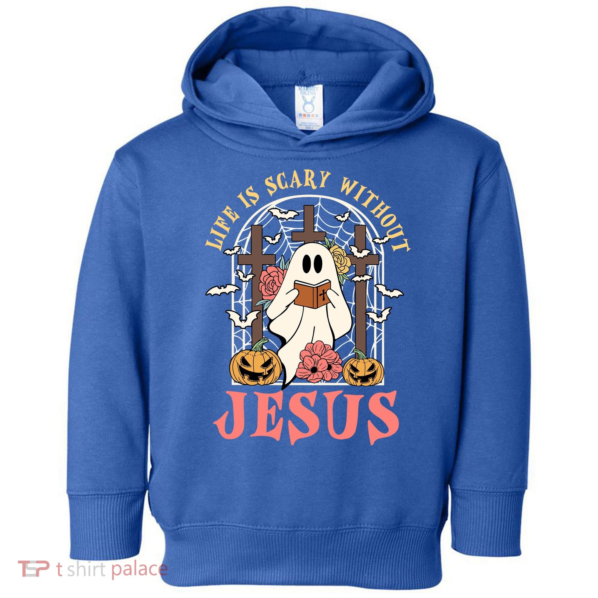 Halloween Christian Life Is Scary Without Jesus Lover Groovy Cute Gift Toddler Hoodie