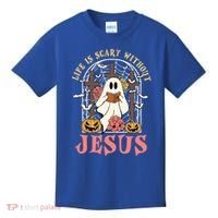 Halloween Christian Life Is Scary Without Jesus Lover Groovy Cute Gift Kids T-Shirt thumb 0